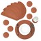 Set of 6 Brown Faux Leather Round Placemats with Matching Coasters - Circle Table Mats for Dining Room, Kitchen (12 pcs, 13.4 Inch)